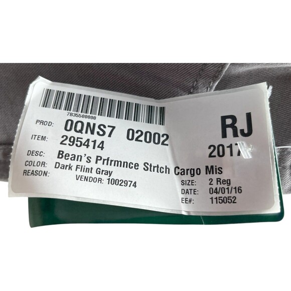 LL Bean Performance Stretch Cargos Pants Women's Size 2 Gray Cotton Blend NEW - Picture 5 of 11